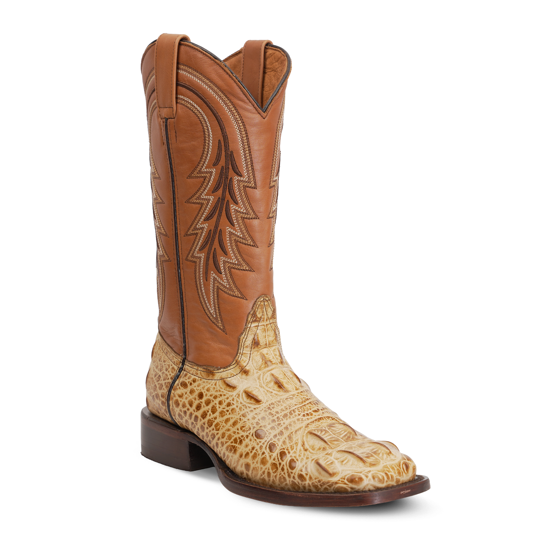 Alligator Head Orix Boots - Embossed Leather - Square Toe (E950)