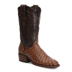 Austin Ostrich Boots - Tobacco - Roper Toe (AV201)