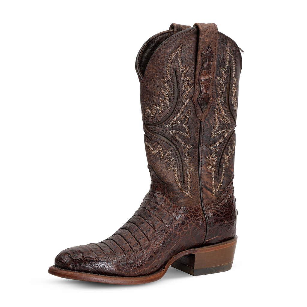 Rhodes Caiman Hornback Boots - Tobacco - Round Toe (LM220)