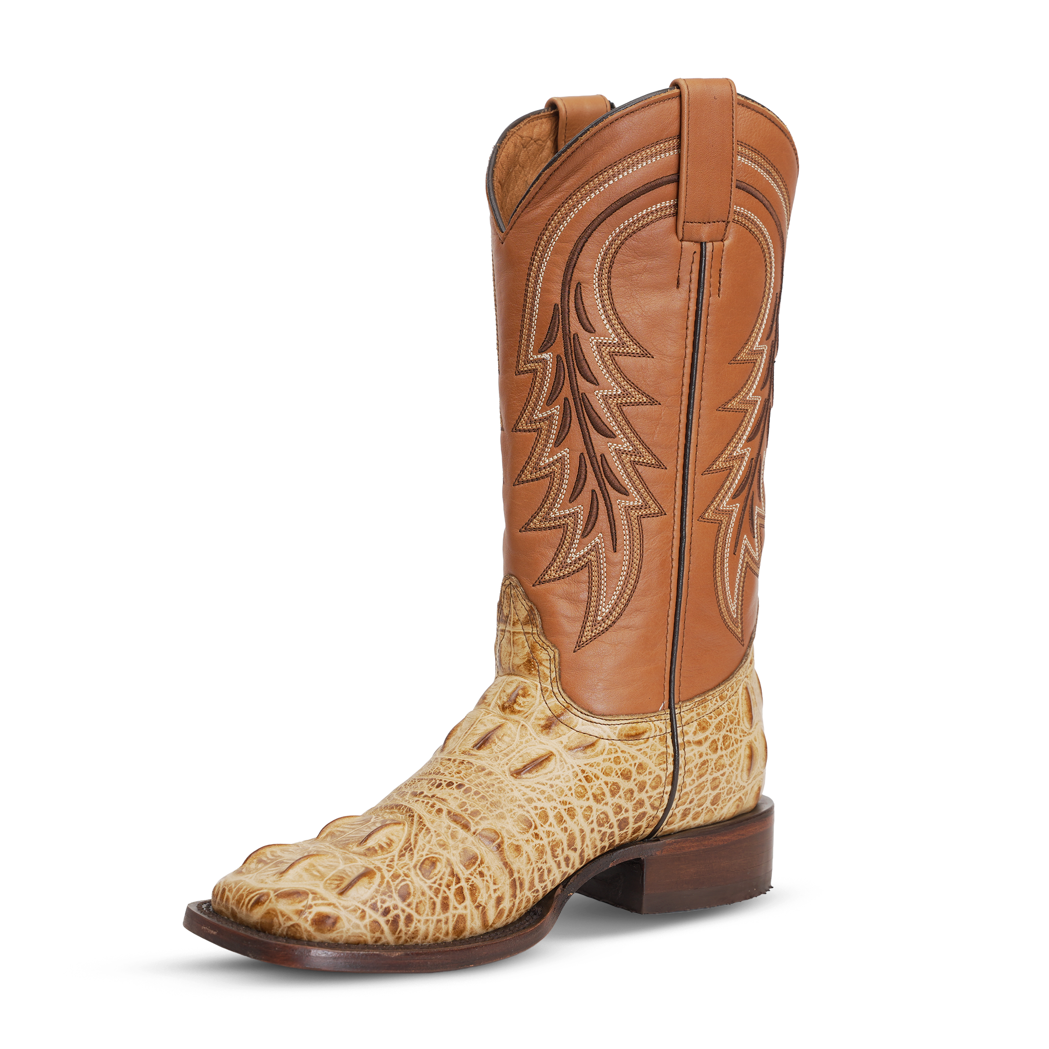 Alligator Head Orix Boots - Embossed Leather - Square Toe (E950)