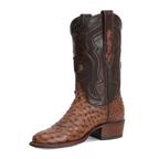Austin Ostrich Boots - Tobacco - Roper Toe (AV201)
