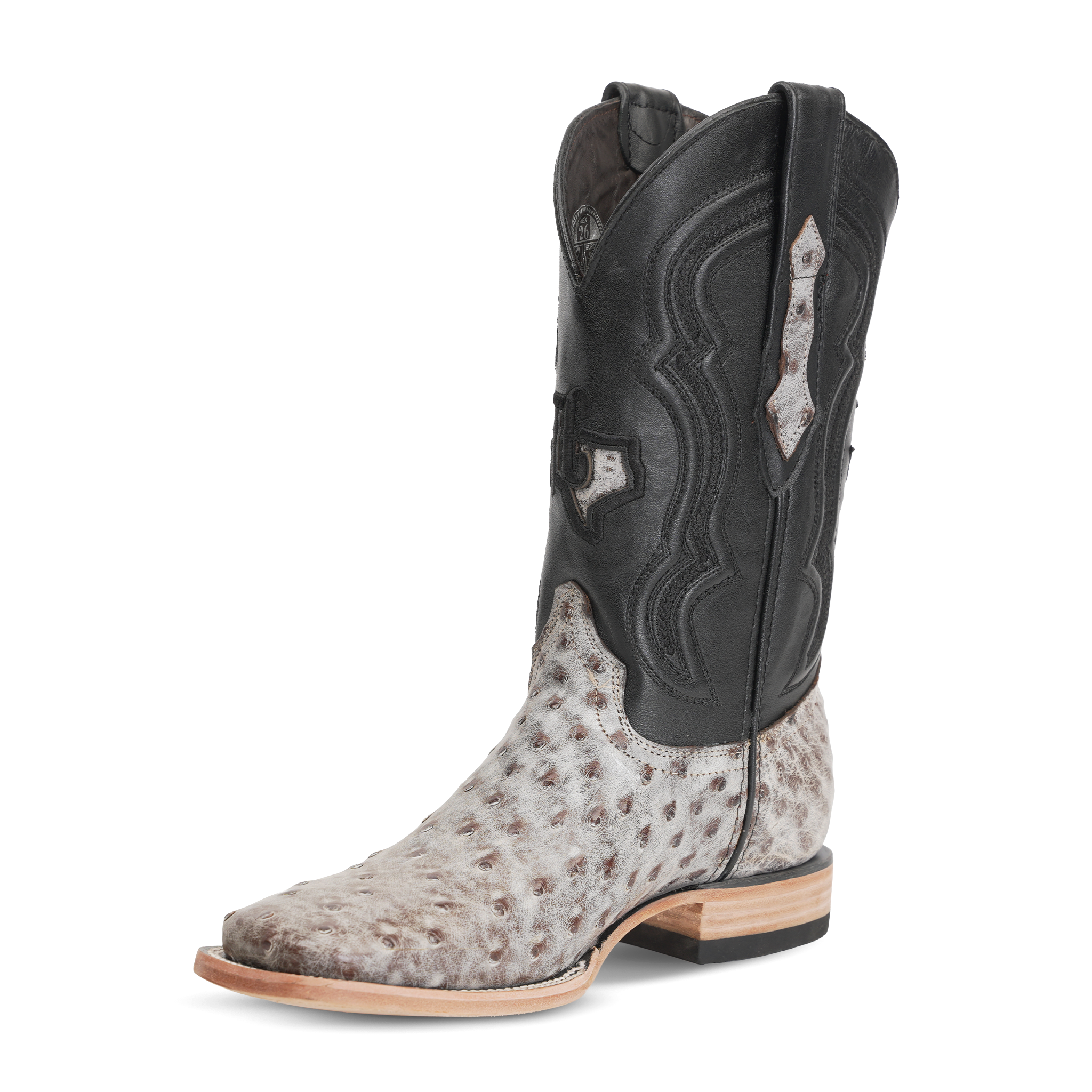 Austin Ostrich Boots - Nicotine - Square Toe (AV20)