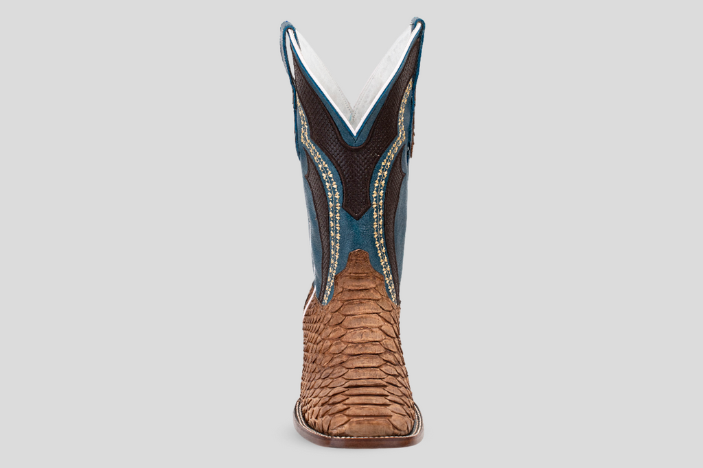 Braxton Python Boots - Tamarind - Square Toe
