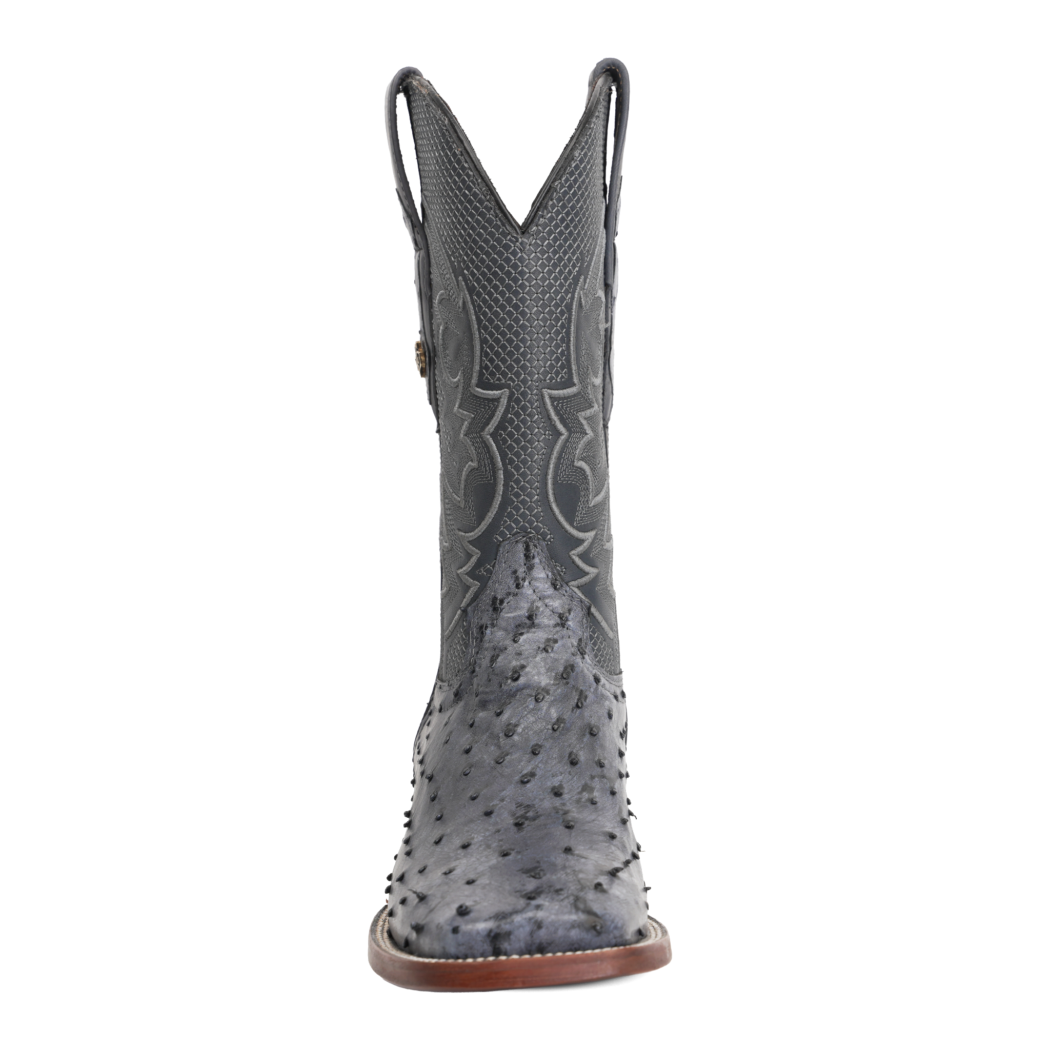 Austin Ostrich Boots - Safari Gray - Square Toe (AV20)