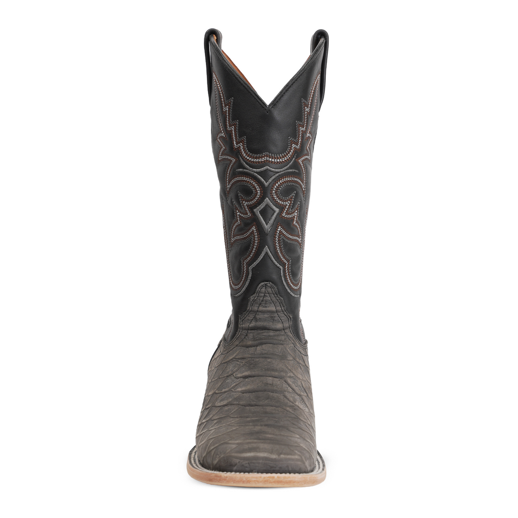 Jumbo Python Gray Boots - Embossed Leather - Square Toe (E943)