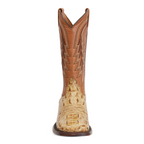 Alligator Head Orix Boots - Embossed Leather - Square Toe (E950)