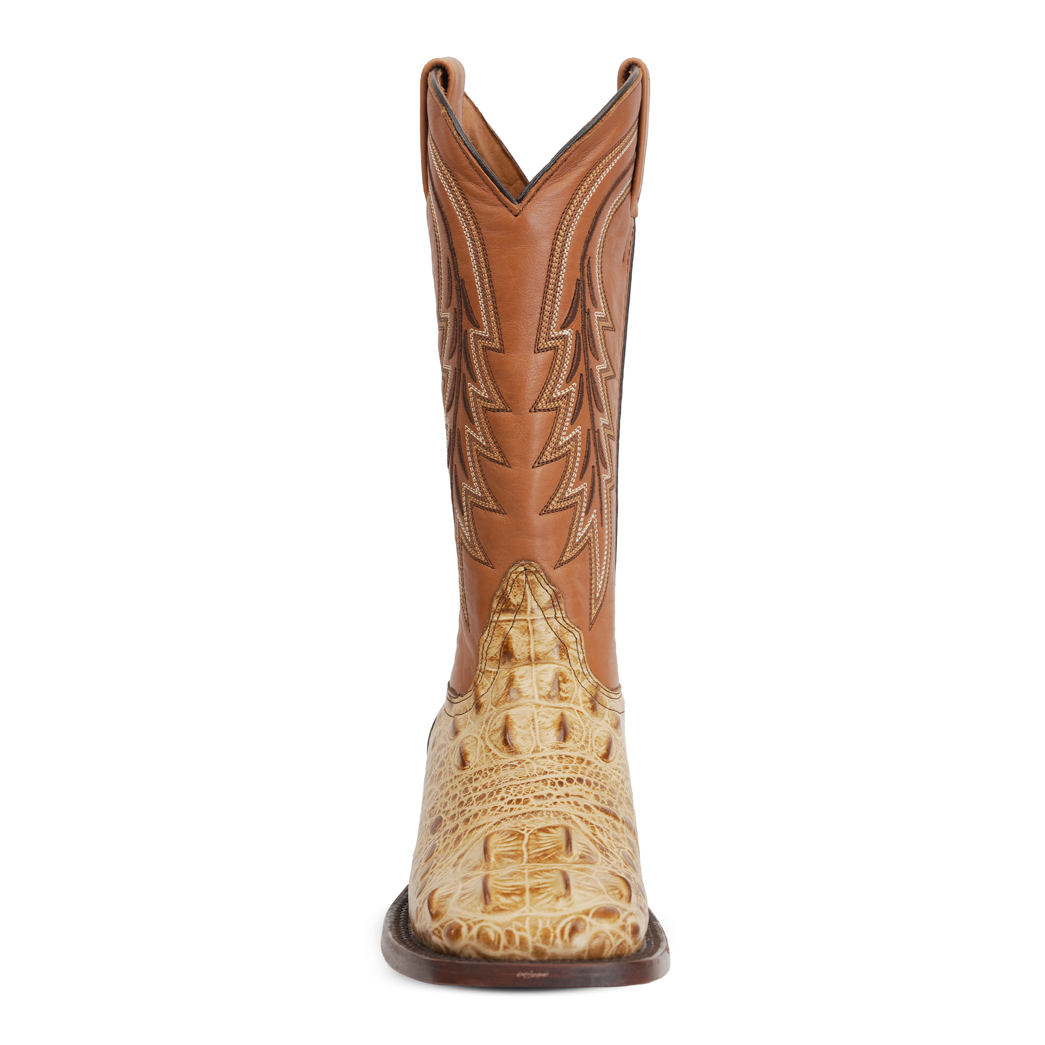 Alligator Head Orix Boots - Embossed Leather - Square Toe (E950)