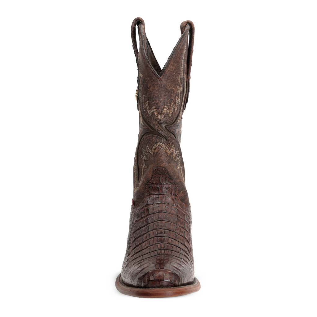 Rhodes Caiman Hornback Boots - Tobacco - Round Toe (LM220)