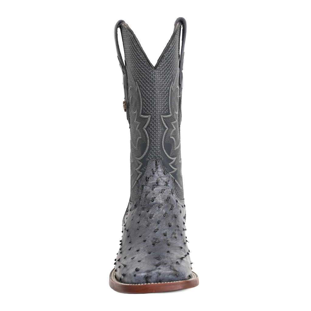 Austin Ostrich Boots - Safari Gray - Square Toe (AV20)