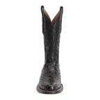 Snake Black Cowboy Boots - Embossed Leather - Roper Toe (E952)