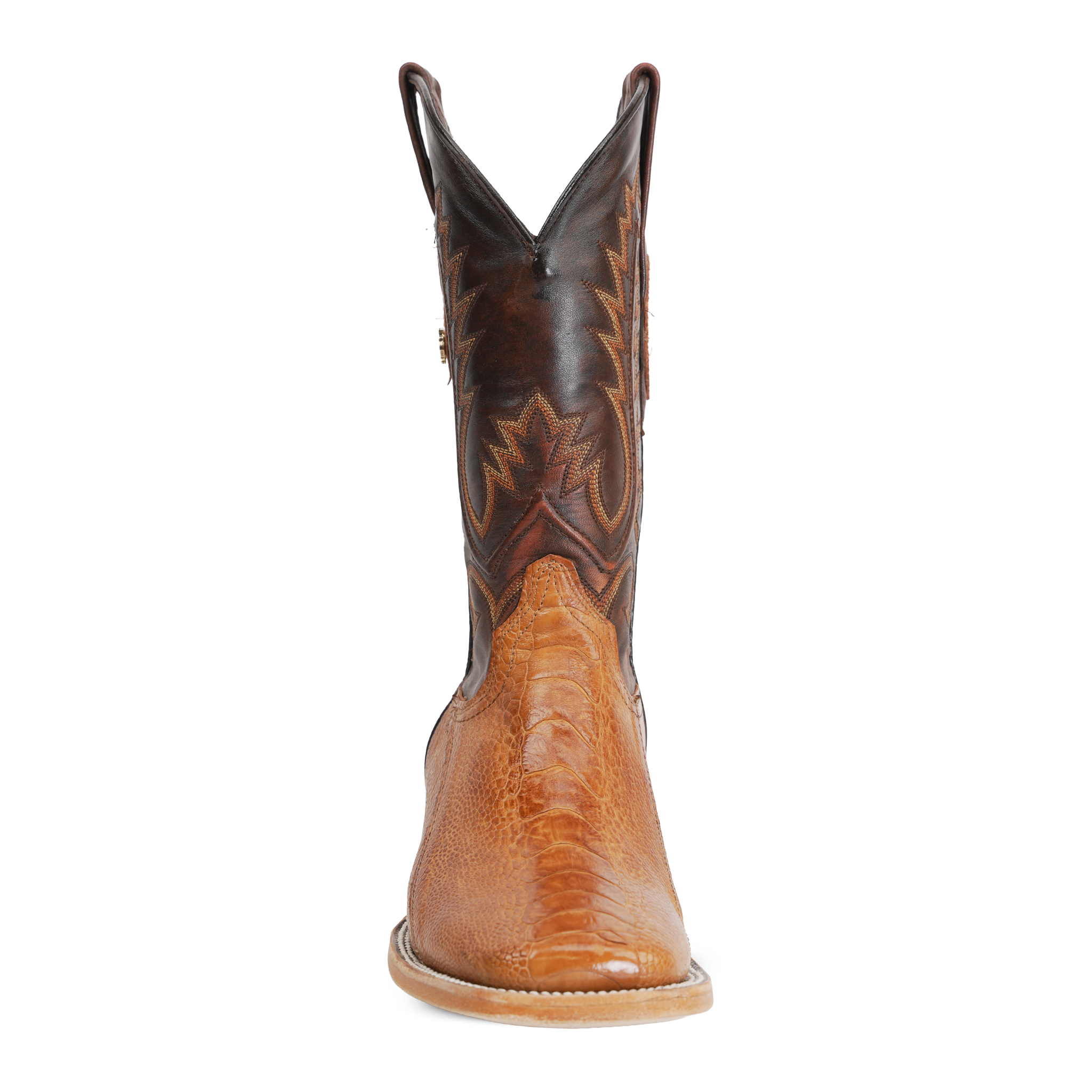 Austin Ostrich Leg Boots - Maple - Square Toe (PA501)