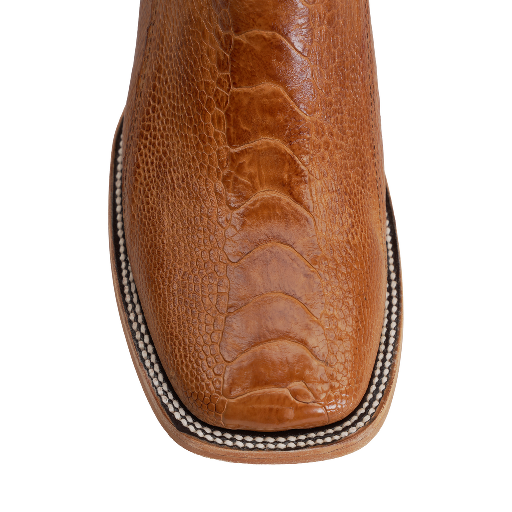 Austin Ostrich Leg Boots - Maple - Square Toe (PA501)