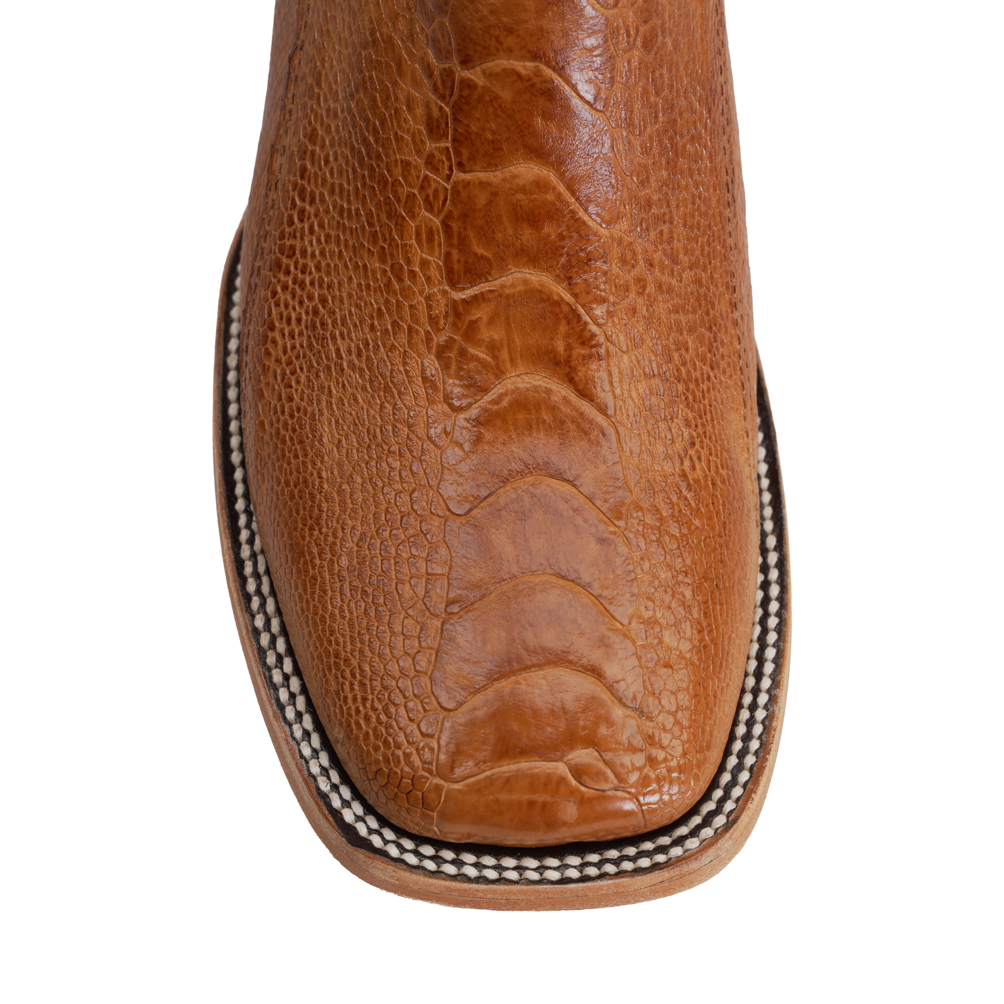 Austin Ostrich Leg Boots - Maple - Square Toe (PA501)
