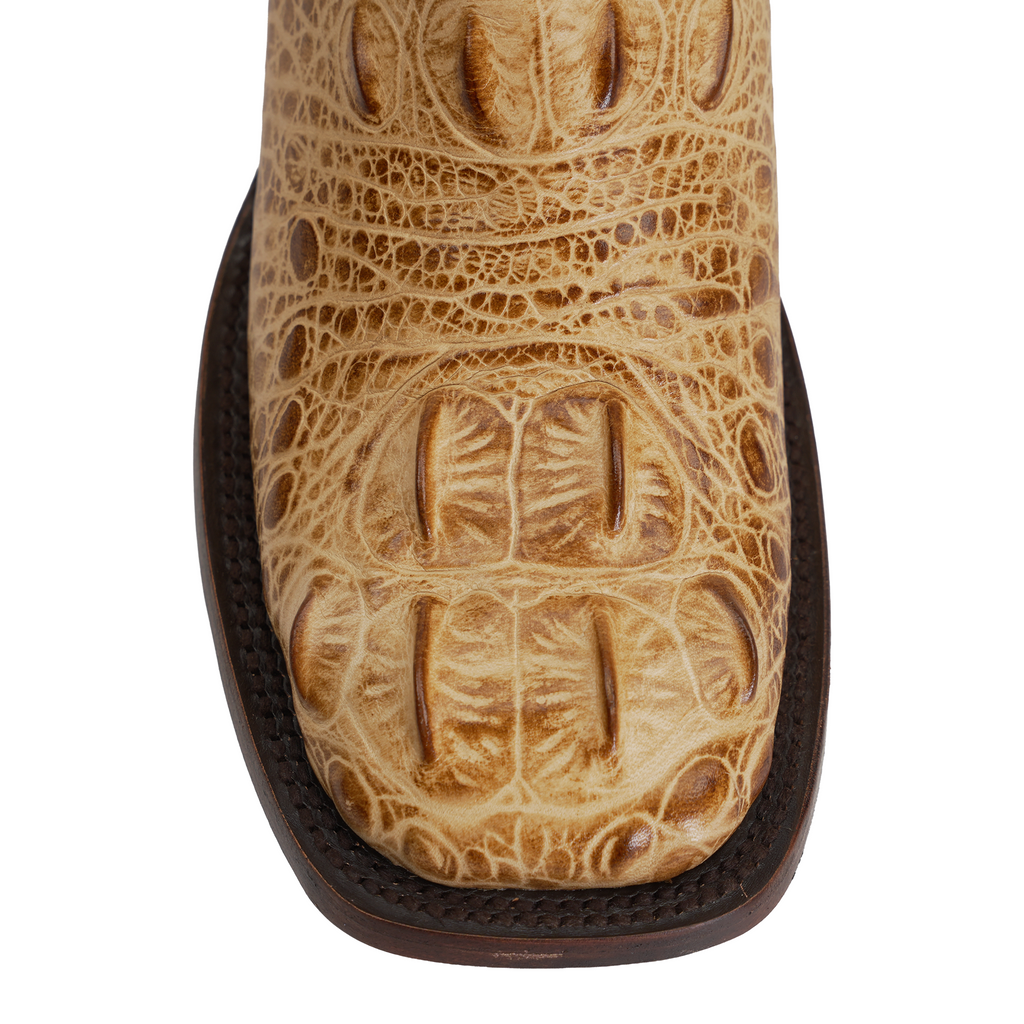 Alligator Head Orix Boots - Embossed Leather - Square Toe (E950)