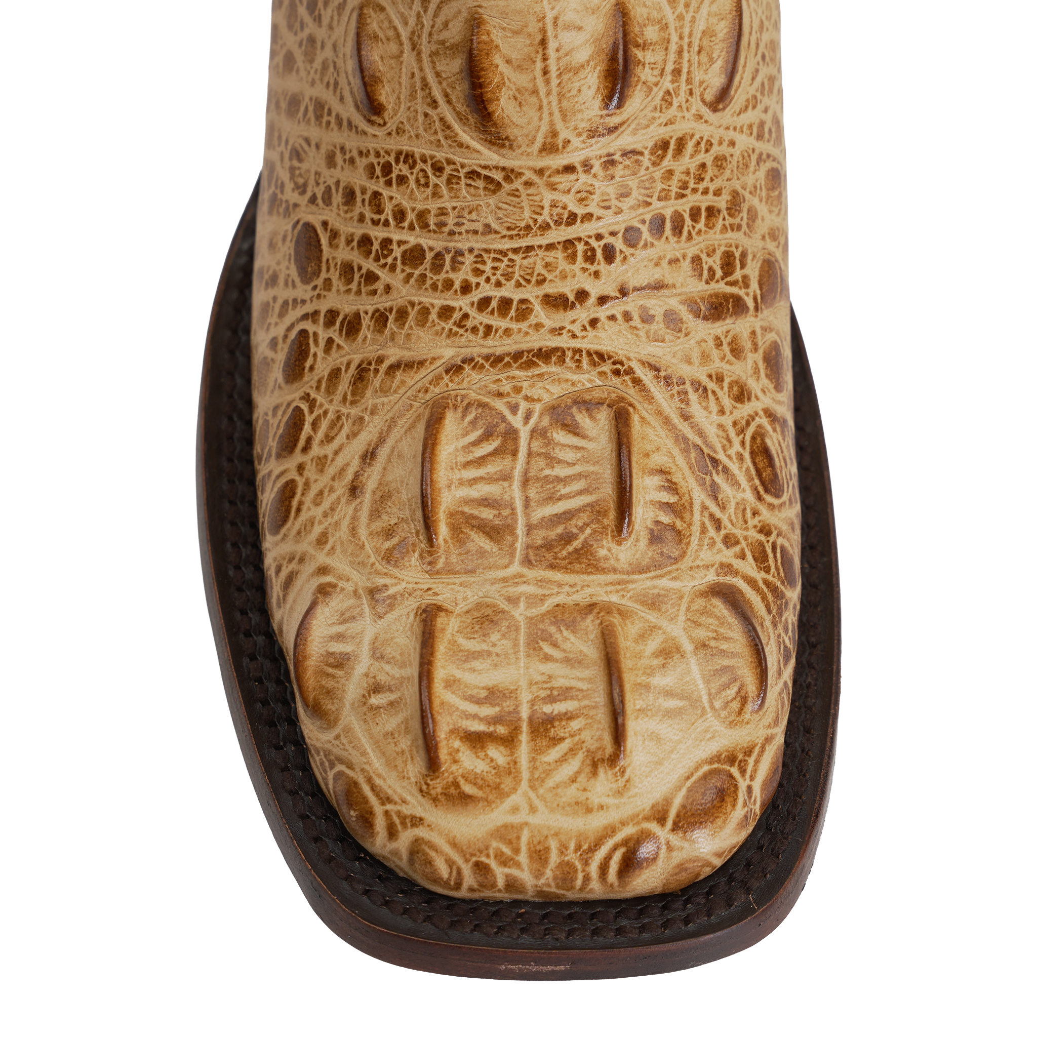 Alligator Head Orix Boots - Embossed Leather - Square Toe (E950)