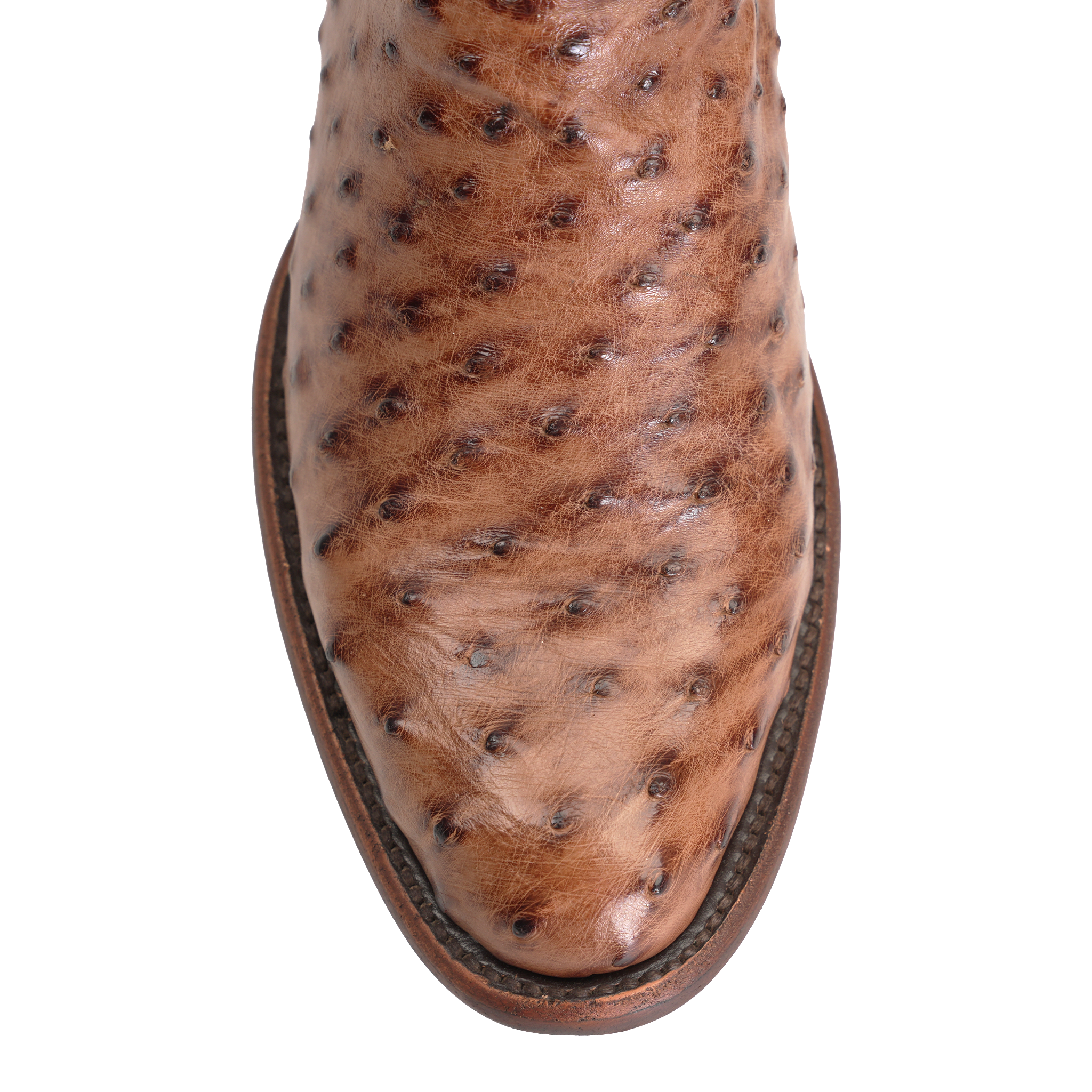 Austin Ostrich Boots - Tobacco - Roper Toe (AV201)
