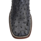 Austin Ostrich Boots - Safari Gray - Square Toe (AV20)