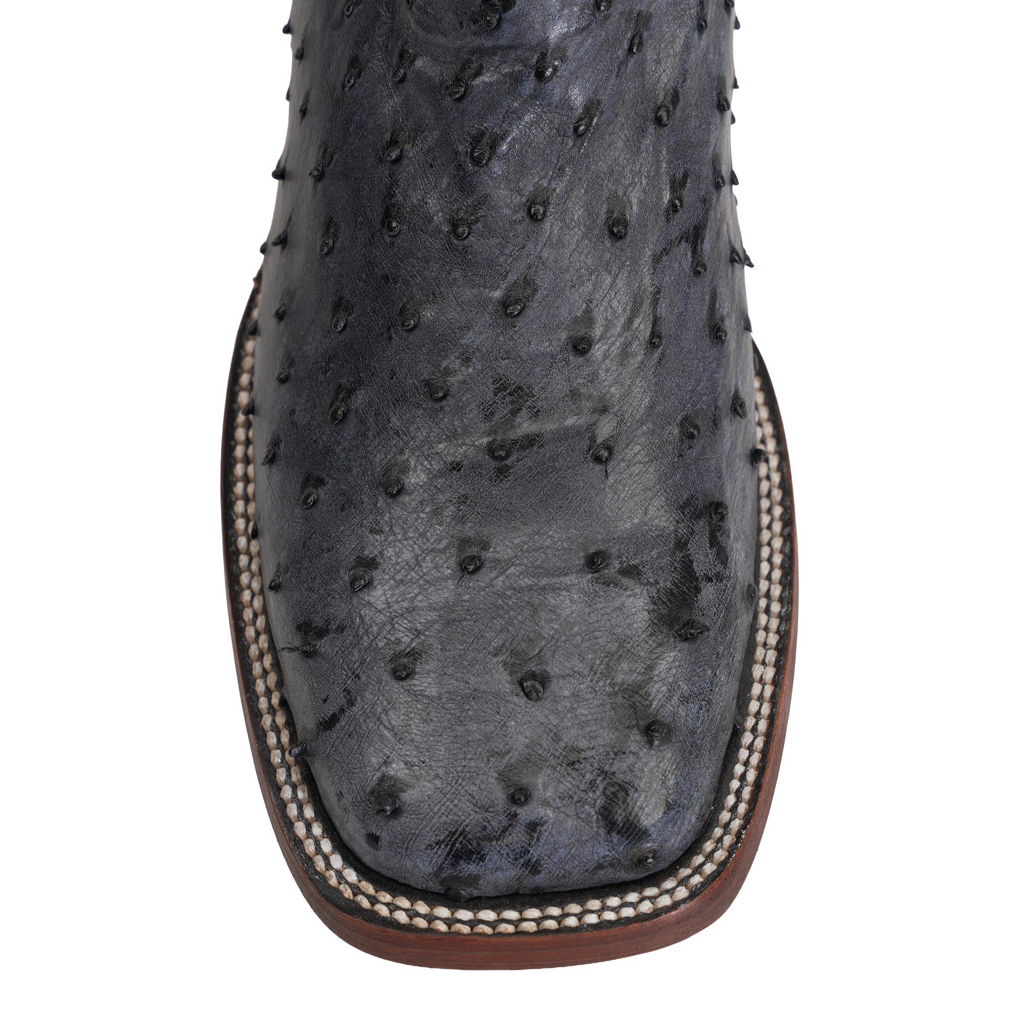 Austin Ostrich Boots - Safari Gray - Square Toe (AV20)