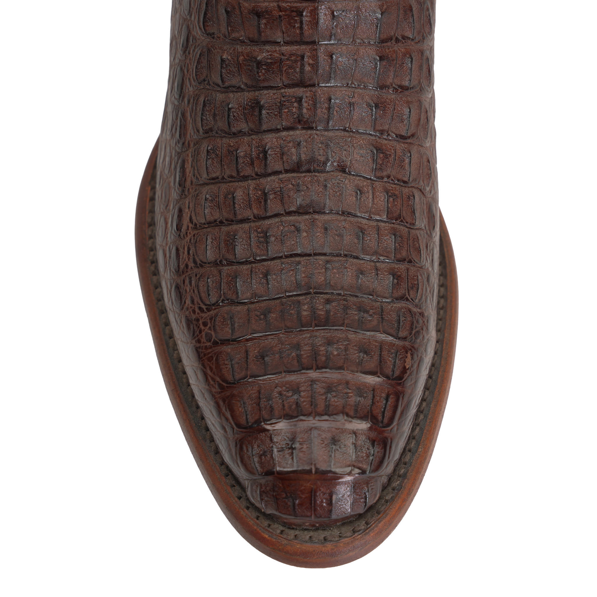 Rhodes Caiman Hornback Boots - Tobacco - Round Toe (LM220)