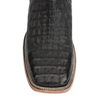 Rhodes Caiman Hornback Boots - Black - Square Toe (LM10)