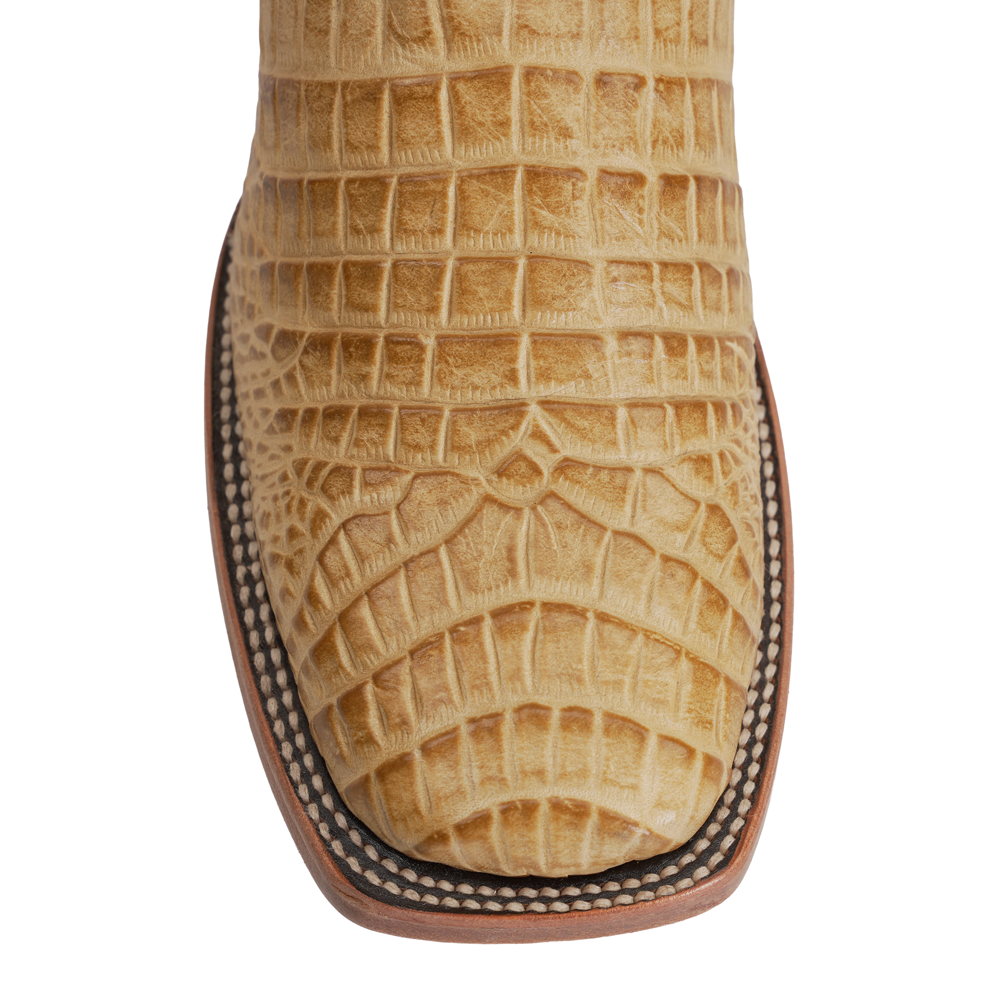 Caiman Belly Orix Boots - Embossed Leather - Square Toe (E423)