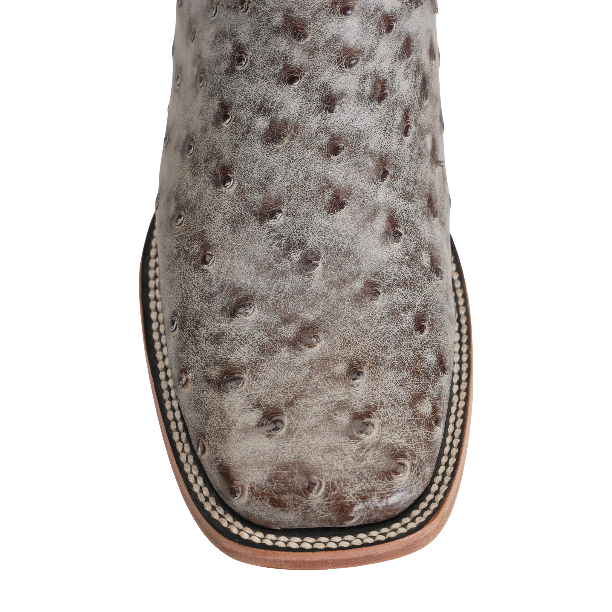 Austin Ostrich Boots - Nicotine - Square Toe (AV20)