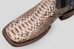 Braxton Python Boots - Natural Gray - Square Toe
