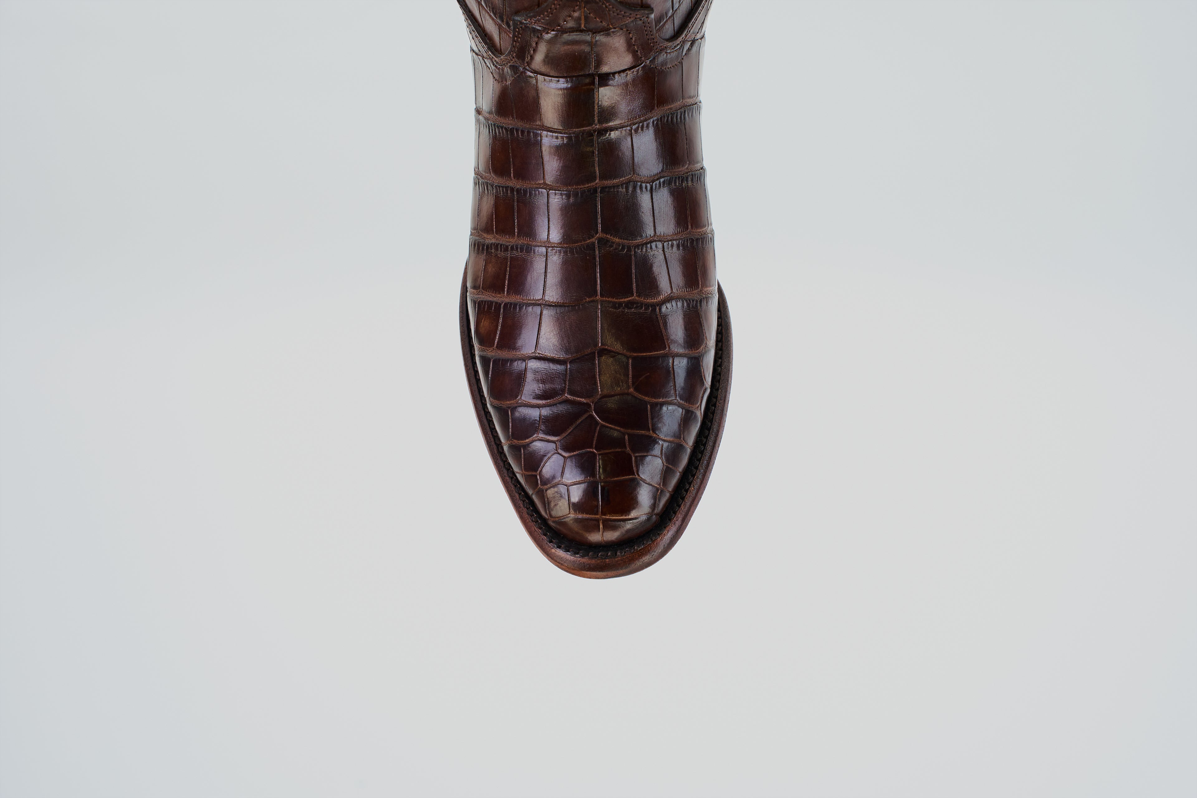 James Full Alligator Boots - Brown - Round Toe (FU220)
