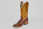 Braxton Python Boots - Brown - Square Toe