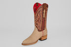Braxton Python Boots - Cappuccino - Roper Toe