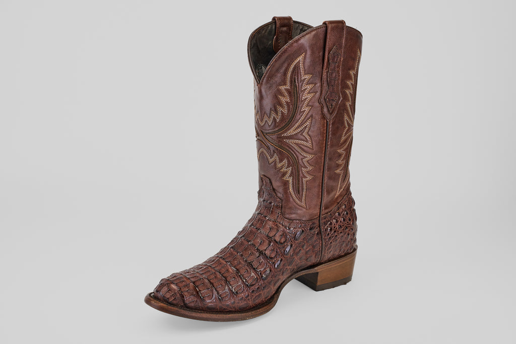 Rhodes Caiman Hornback Boots - Tobacco - Round Toe (LM220)