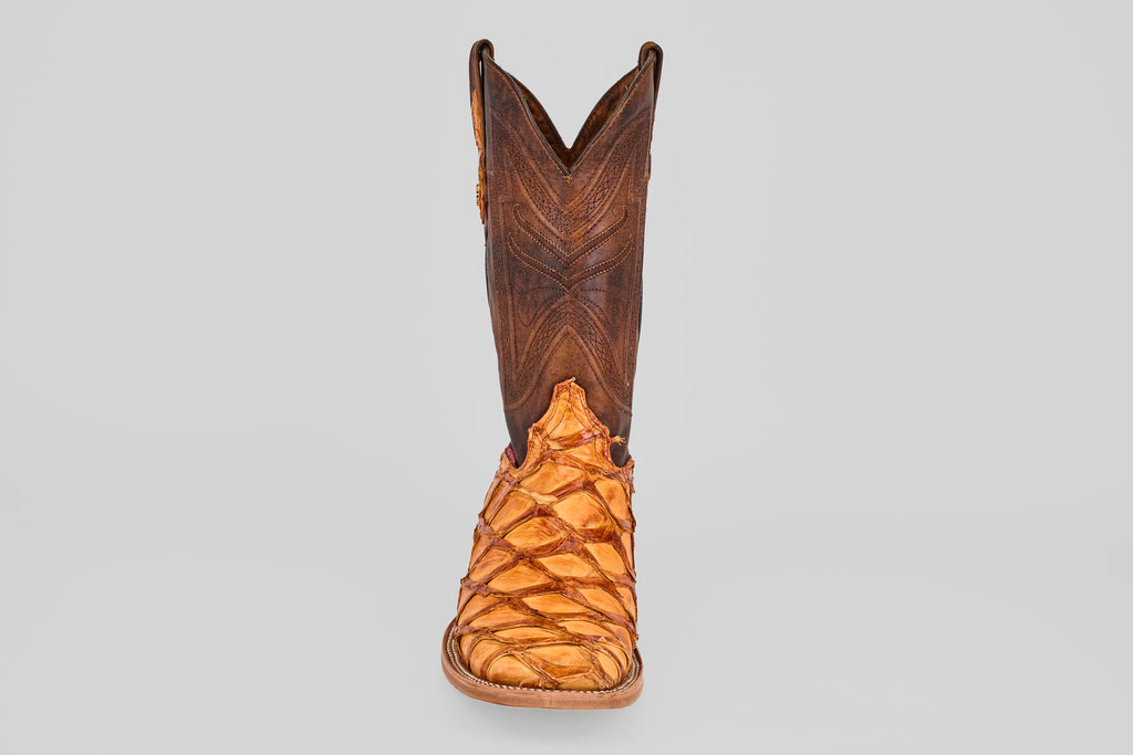 Connor Pirarucu Fish Boots - Brandy - Square Toe (PZ60)