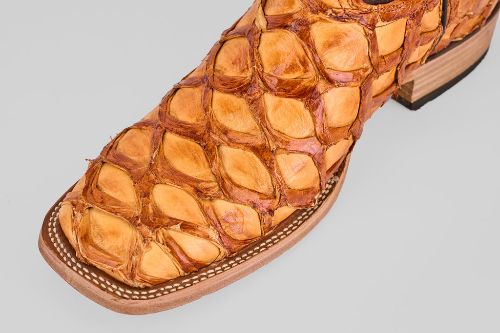 Connor Pirarucu Fish Boots - Brandy - Square Toe (PZ60)