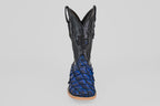 Connor Pirarucu Fish Boots - Dark Blue - Square Toe (PZ60)