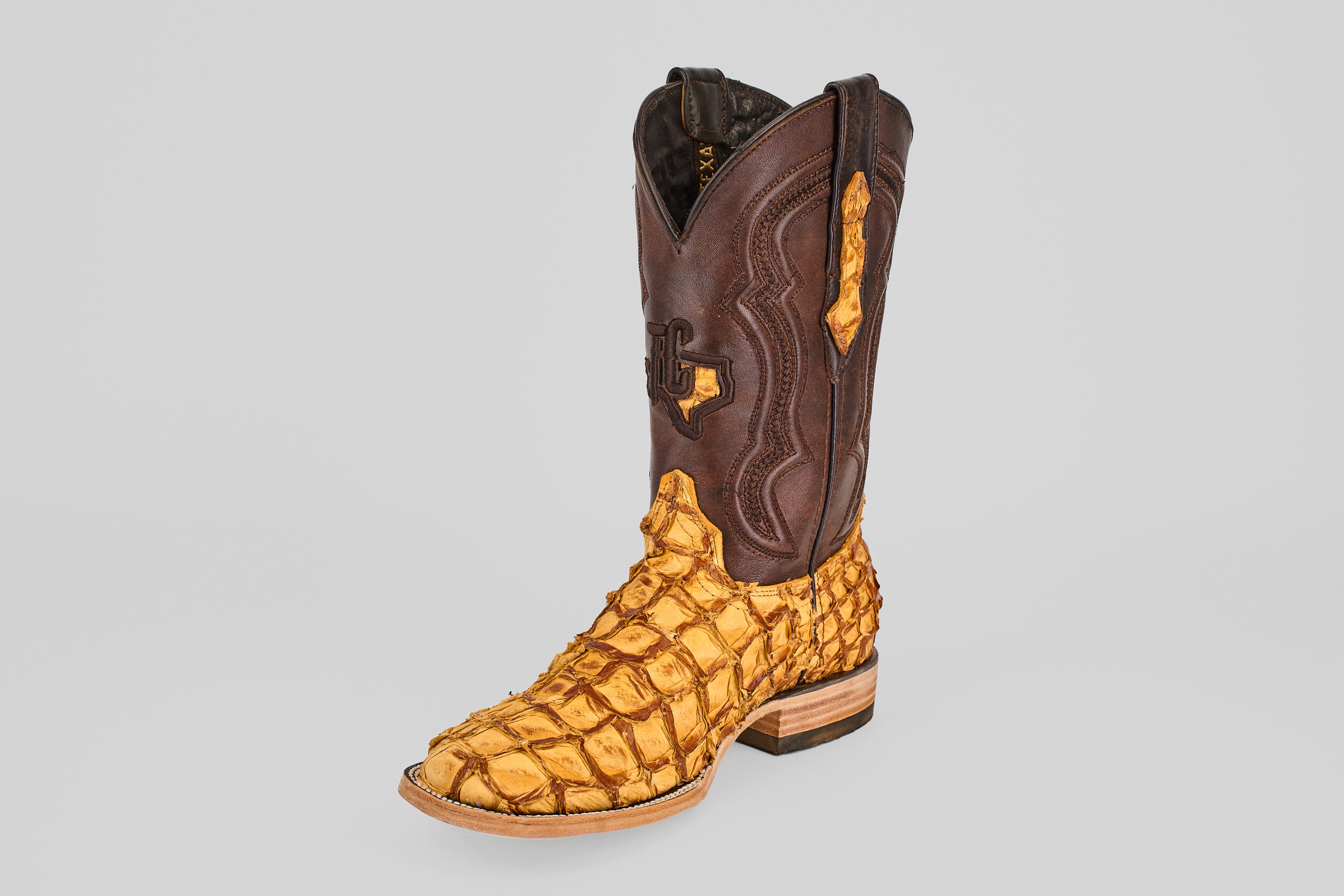 Connor Pirarucu Fish Boots - Canary - Square Toe (PZ60)