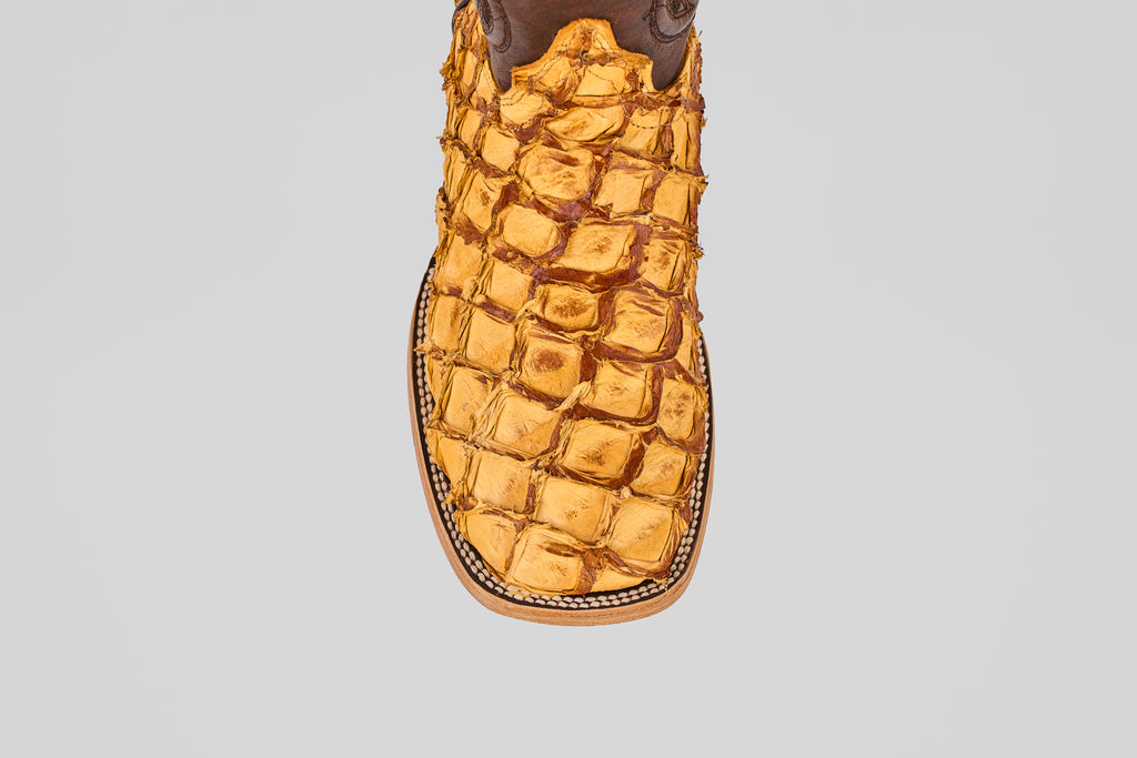 Connor Pirarucu Fish Boots - Canary - Square Toe (PZ60)