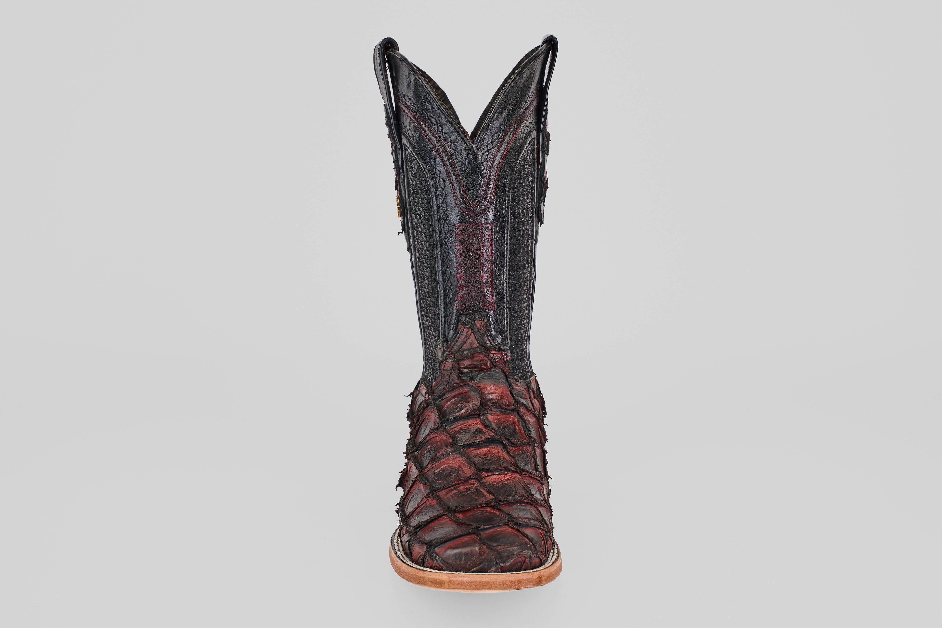 Connor Pirarucu Fish Boots - Red - Square Toe (PZ60)