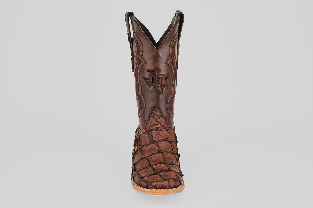 Connor Pirarucu Fish Boots - Matte Brown - Square Toe (PZ60)