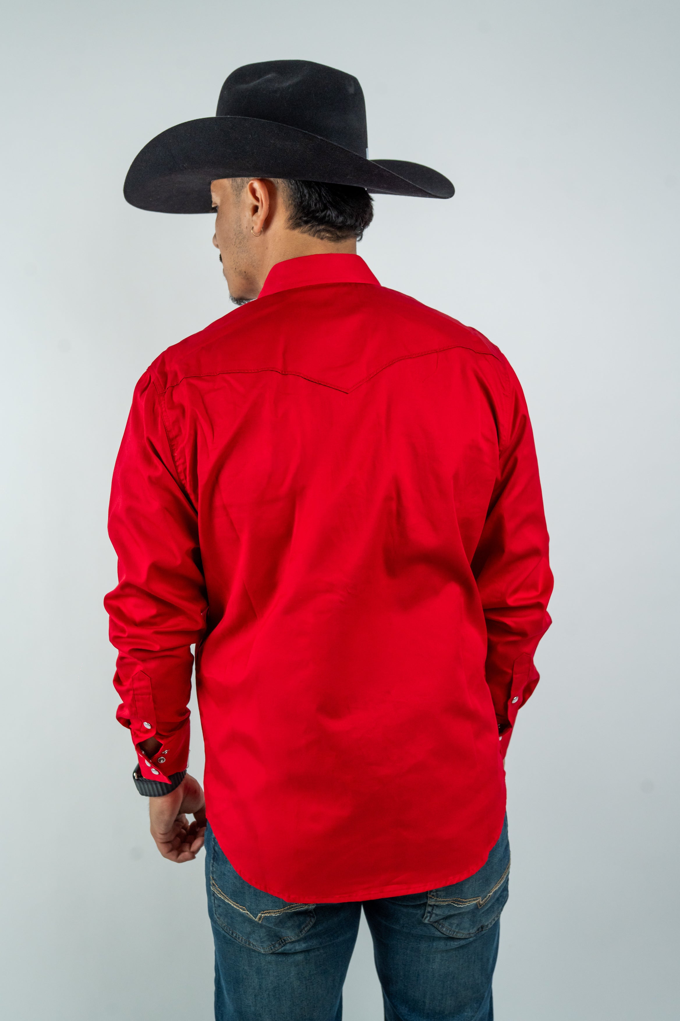 Texas Country - Solid Red Pearl Snap Long-Sleeve Shirt (AC108L/T)