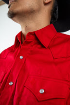 Texas Country - Solid Red Pearl Snap Long-Sleeve Shirt (AC108L/T)