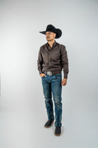 Texas Country - Solid Brown Button-Down Long-Sleeve Shirt (AC110L/T)