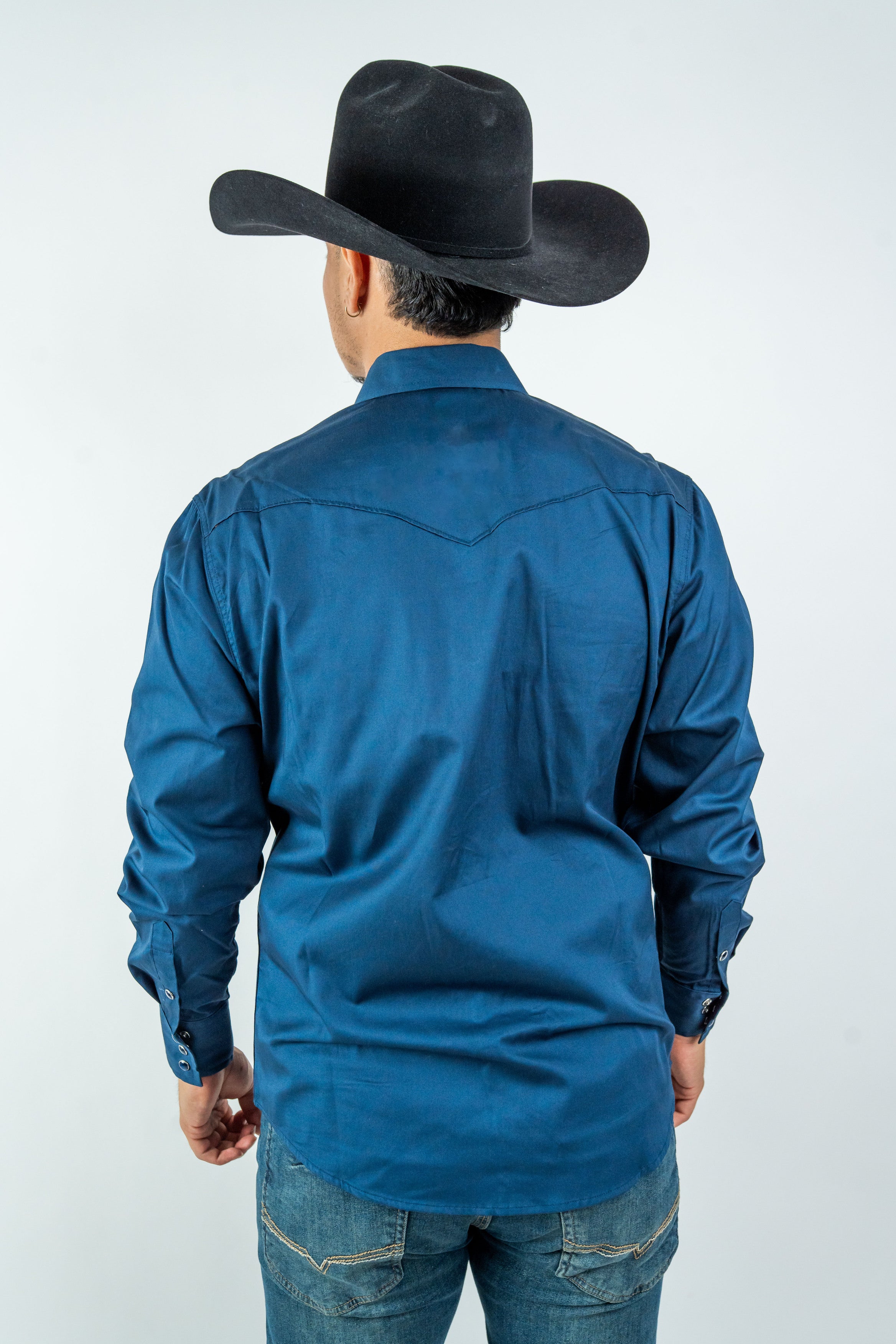 Texas Country - Solid Navy Blue Pearl Snap Long-Sleeve Shirt (AC108L/T)