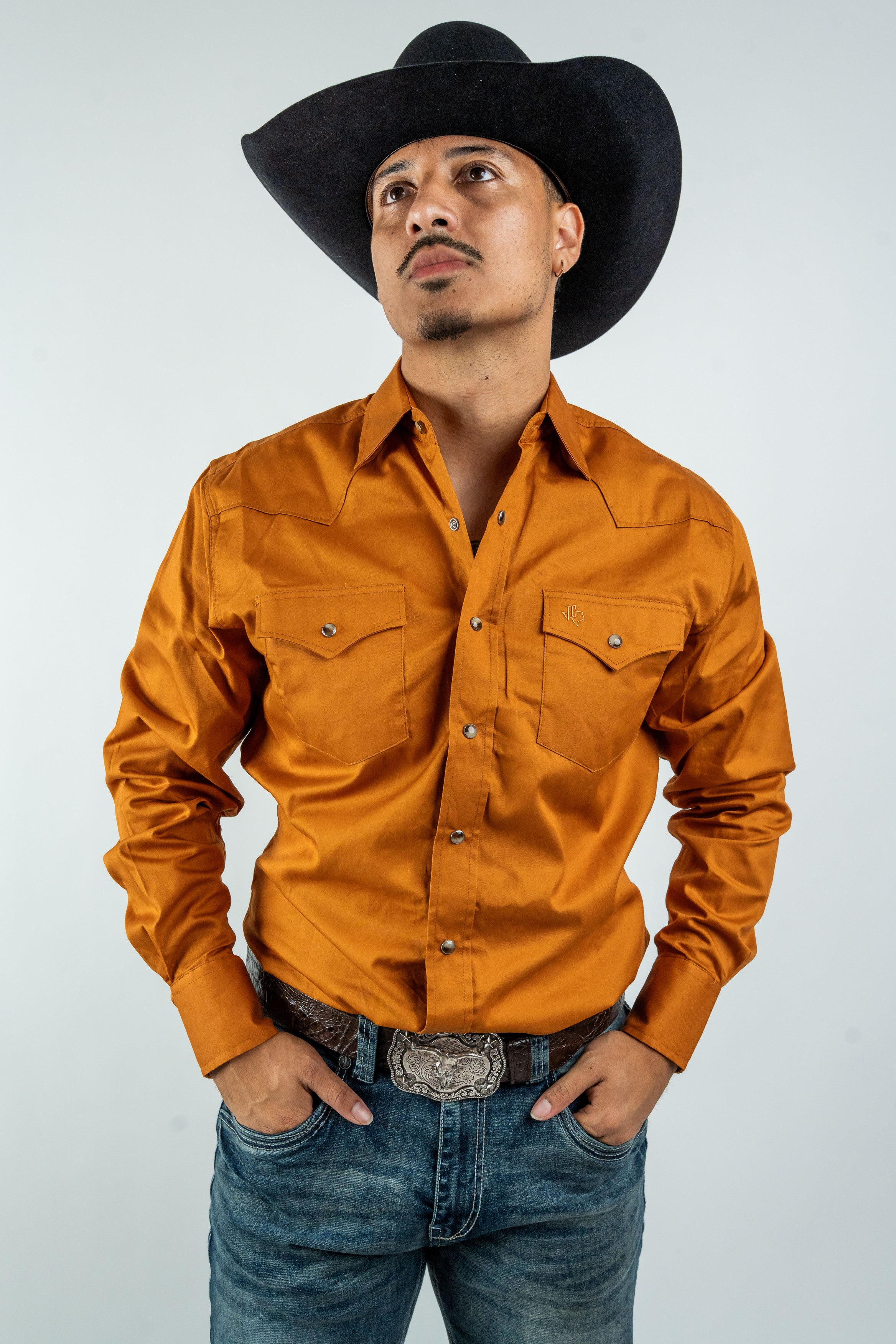Texas Country - Solid Orange Button-Down Long-Sleeve Shirt (AC108L/T)