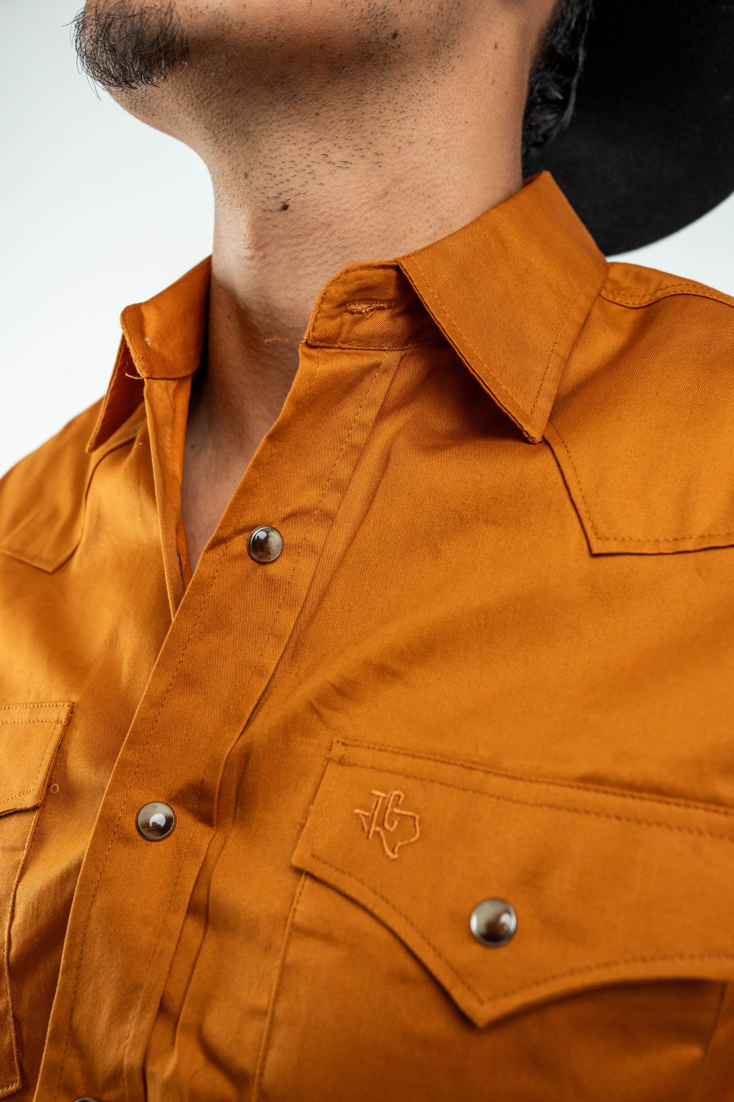 Texas Country - Solid Orange Button-Down Long-Sleeve Shirt (AC108L/T)