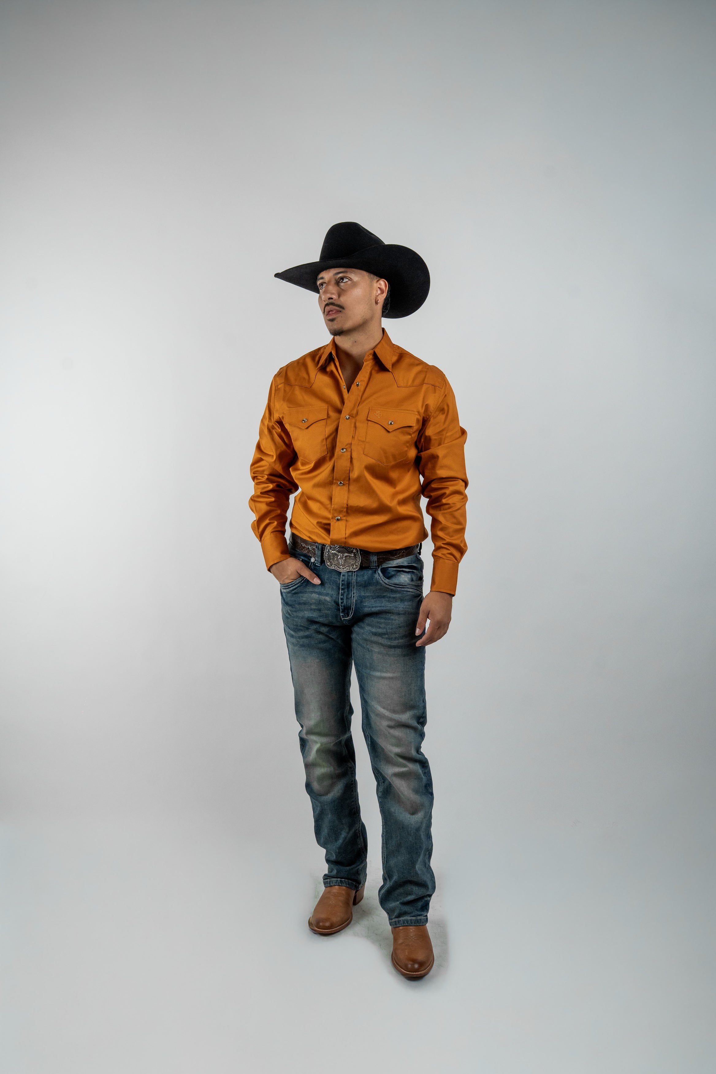 Texas Country - Solid Orange Button-Down Long-Sleeve Shirt (AC108L/T)