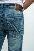 Men's Western Boot Cut Light Blue Denim Jeans (RS-017)