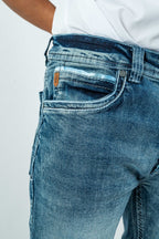 Men's Western Boot Cut Light Blue Denim Jeans (RS-017)