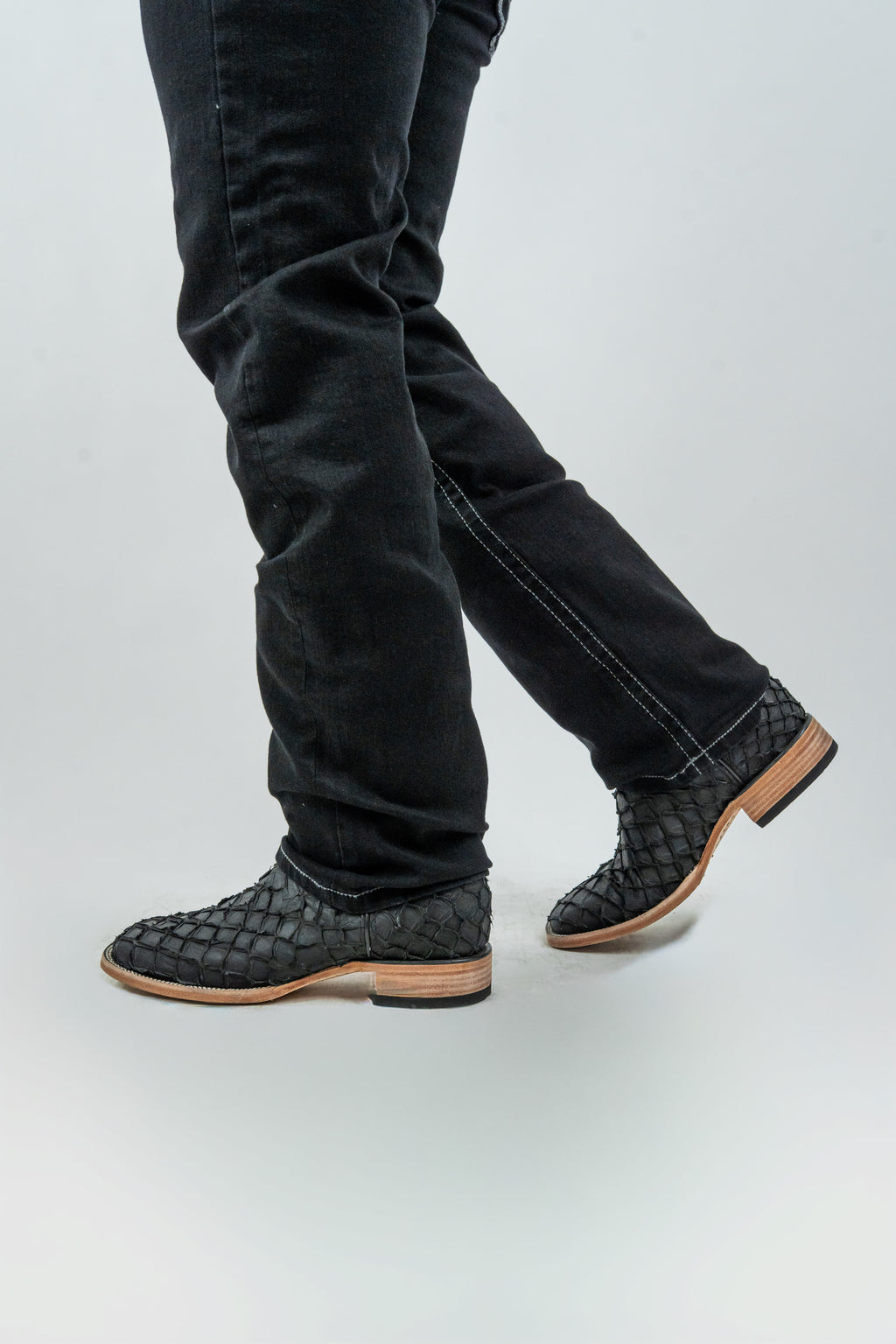 Men's Western Boot Cut Black Denim Jeans (RS-008)