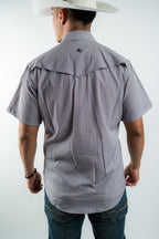 Texas Country - Geometric Black/Red Pearl Snap Short Sleeve Shirt (RT101ST #1104)