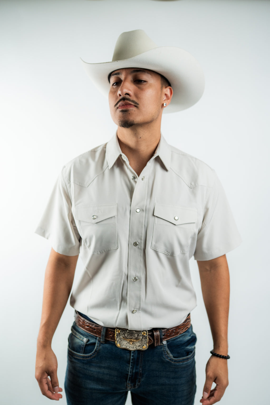Texas Country - Solid Sand Pearl Snap Short Sleeve Shirt (RT102S/T)